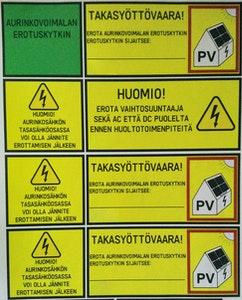 PV TARVIKE AURINKOSÄHKÖ MERKINTÄTARRAT